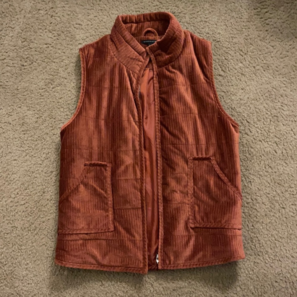 Staccato rust corduroy vest size large
